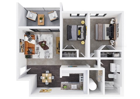 A floor plan of a 828 square foot apartments at Talavera in Boise, ID.  at Talavera, Boise, 83705
